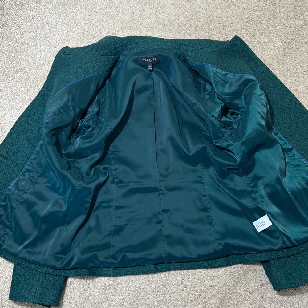 Talbots Women’s Winter Jacket Size 10 Petite Green Wool Blend ExcellentCondition - Picture 6 of 7